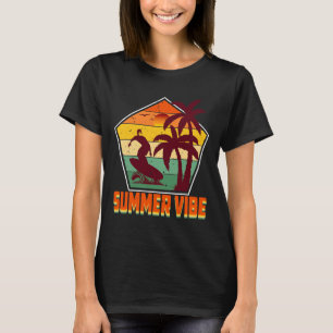 Camiseta Vibraciones de Playa Palmeras de Verano Soleado Tr