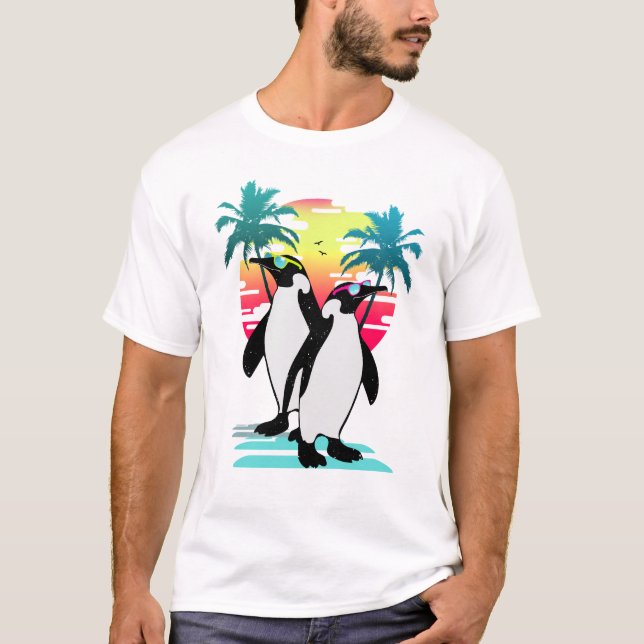 Camiseta Vibraciones de playa pingüino v2 (Anverso)