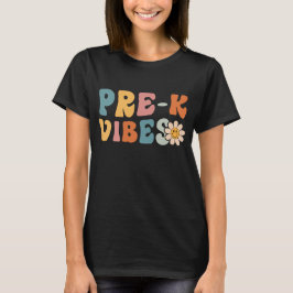 Camiseta Vibraciones de pre-k el primer día de clases para 