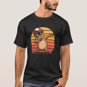 Camiseta Vibraciones de puesta de sol retro de marmota haci