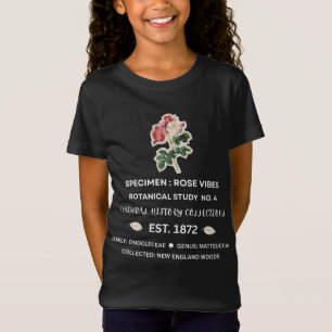 Camiseta Vibraciones de rosa botánica vintage