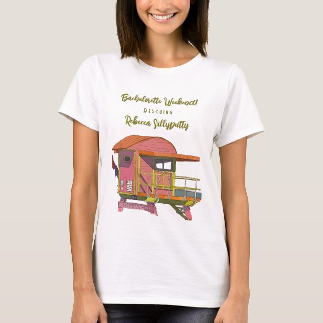 Camiseta Vibraciones de Salvavidas Rosado Fin de semana de  (Anverso)