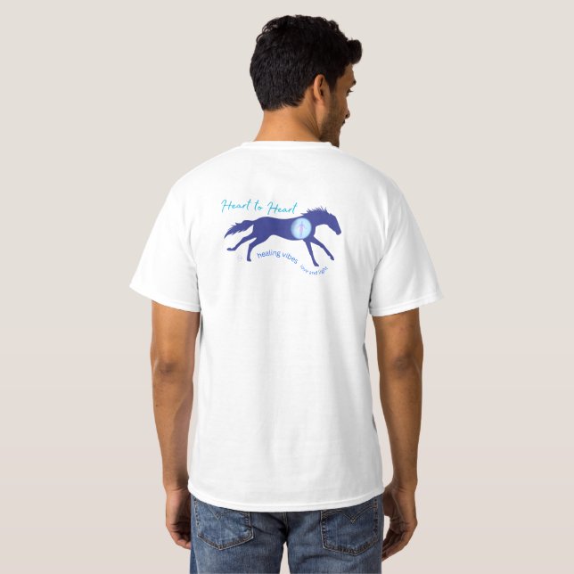 Camiseta Vibraciones de sanación de corazón a corazón de ca (Reverso completo)