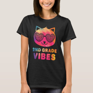 Camiseta Vibraciones de segundo grado Colorido gato gatito