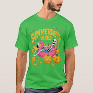 Camiseta Vibraciones de Summerween de Mujeres Esqueleto Cal
