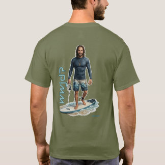 Camiseta Vibraciones de surfista WWJD, Jesús todos los días