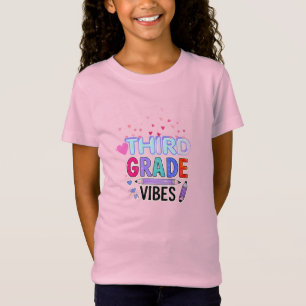 Camiseta Vibraciones de Tercer Grado Cute Regreso a la Escu