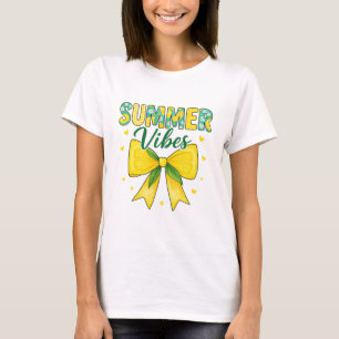 Camiseta Vibraciones de verano adorables lazo de limón y ma