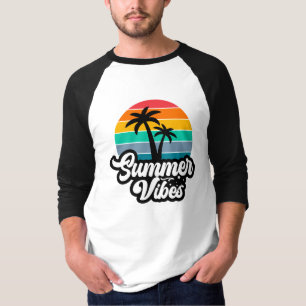 Camiseta Vibraciones de Verano con Diseño de Palmeras