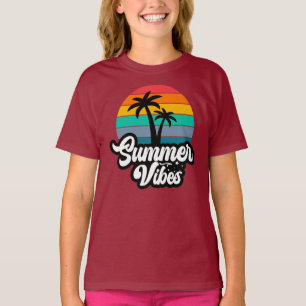 Camiseta Vibraciones de Verano con Diseño de Palmeras