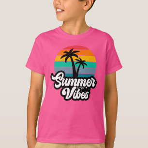 Camiseta Vibraciones de Verano con Diseño de Palmeras