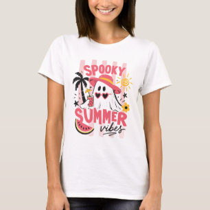 Camiseta Vibraciones de verano espeluznantes Fantasma con g