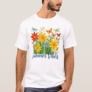 Camiseta Vibraciones de Verano Floral con Mariposas-64534