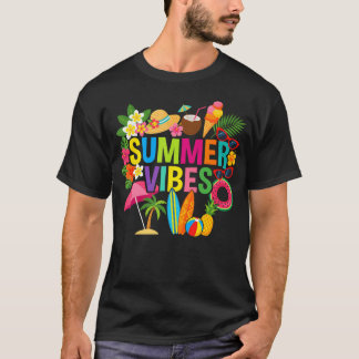 Camiseta Vibraciones de Verano Flores Boho Vacaciones en la