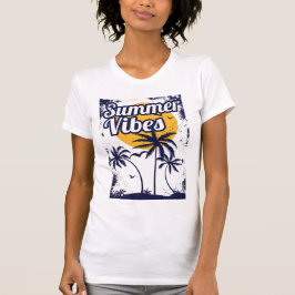 Camiseta Vibraciones de verano mujeres palmera