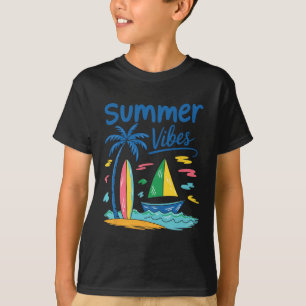 Camiseta Vibraciones de Verano Palma Tabla de Surf Velero