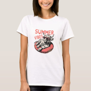 Camiseta Vibraciones de Verano Vaca Highland Flotador de Pi