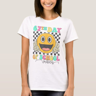 Camiseta Vibraciones del 67º día de escuela Cara sonriente