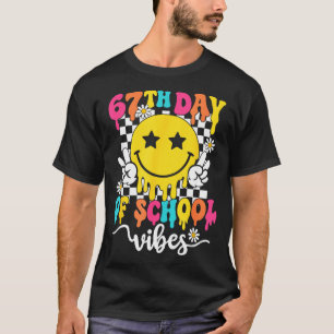 Camiseta Vibraciones del 67º día de escuela Divertido Seis