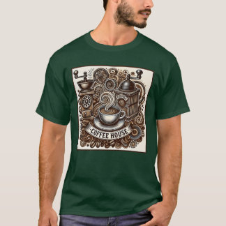 Camiseta Vibraciones divertidas de cafetería antigua