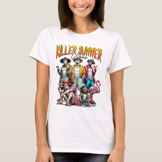 Camiseta Vibraciones divertidas de verano de terror vintage