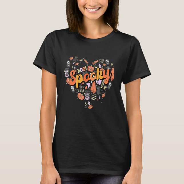 Camiseta Vibraciones Espeluznantes En Forma De Corazón Temp (Anverso)