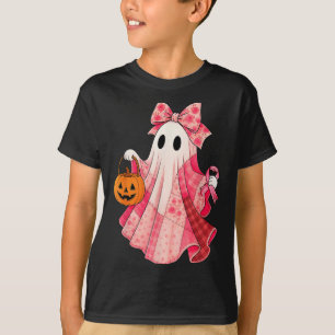 Camiseta Vibraciones espeluznantes Fantasma rosa Preppy Hal