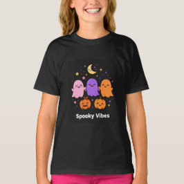 Camiseta Vibraciones espeluznantes Fantasmas Calabazas Luna