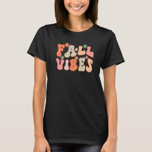 Camiseta Vibraciones Florales Retro de Otoño Vibraciones de