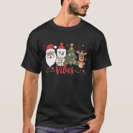 Camiseta Vibraciones Navideñas Santa Muñeco de Nieve Reno F