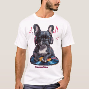 Camiseta Vibraciones Pawsitivas - Música de Bulldog Francés