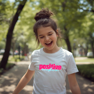 Camiseta Vibraciones Positivas Rosa Caliente y Verde Turque