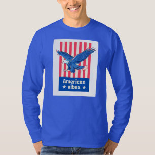 Camiseta Vibraciones Retro Americanas Azul Real Patrióticas