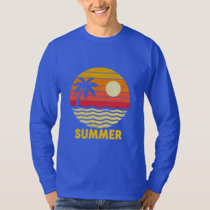 Camiseta Vibraciones Retro de Atardecer de Verano – Palma d