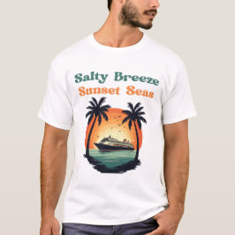 Camiseta Vibraciones Retro de Crucero Puesta de Sol Brisa S