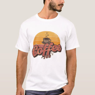 Camiseta Vibraciones Retro de los 70   Ilustración de Café 