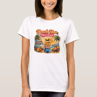 Camiseta Vibraciones Retro de Verano en la Playa - Pelo de 