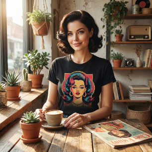 Camiseta Vibraciones Retro, Estilo Feroz: Arte Pop de Belle