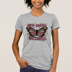 Camiseta Vibraciones Retro: Humor de Mariposa Antisocial