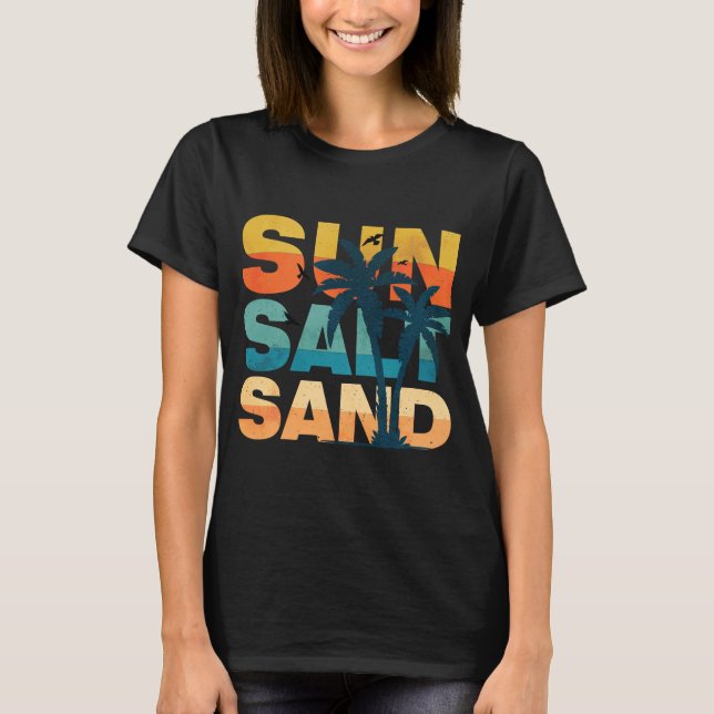 Camiseta Vibraciones Retro Sol Sal Arena Verano Playa (Anverso)