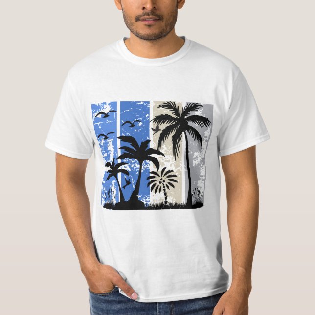 Camiseta Vibraciones Tropicales a Rayas (Anverso)
