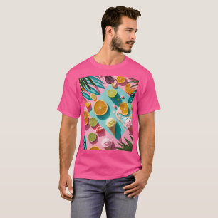 Camiseta Vibraciones Veraniegas Coloridas Diseño Tropical –