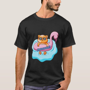 Camiseta vibraciones veraniegas de la piscina de gatos   di