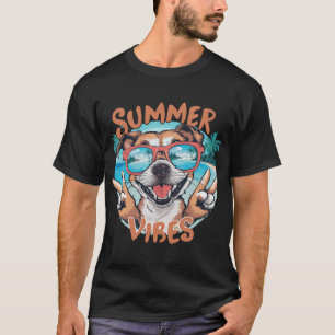 Camiseta Vibraciones veraniegas de perro con ambiente de va