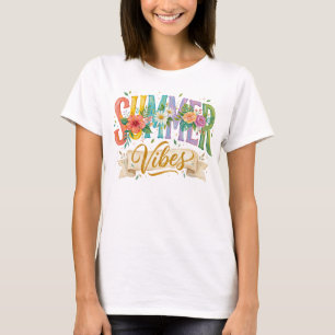 CAMISETA VIBRACIONES VERANIEGAS FLORALES COLORIDAS