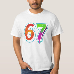 Camiseta  Vibrant 67 Art – Hand-Painted Number Design 