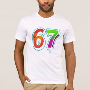 Camiseta  Vibrant 67 Art – Hand-Painted Number Design 