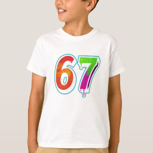 Camiseta  Vibrant 67 Art – Hand-Painted Number Design 