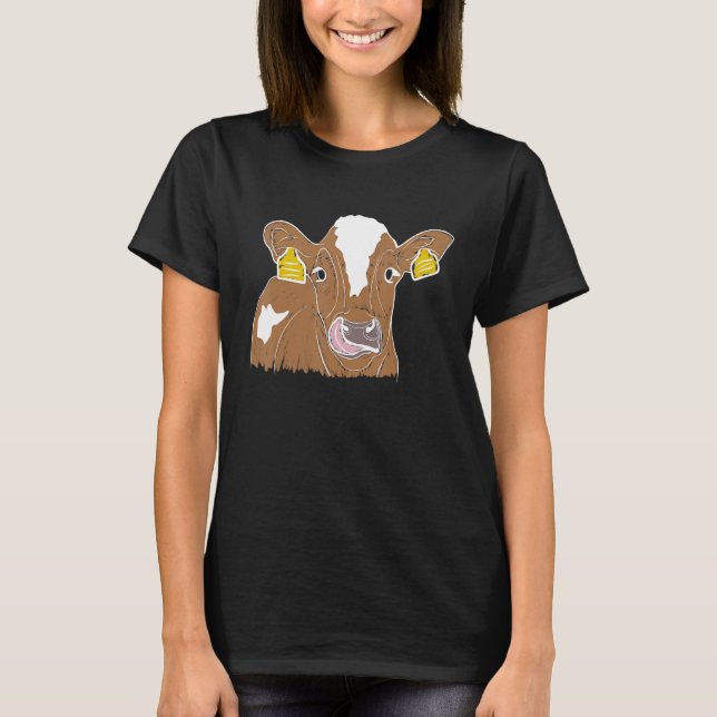 Camiseta Vibrant Cow Illustration (Anverso)