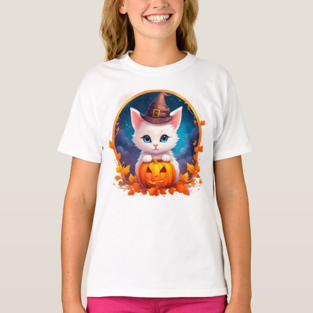 Camiseta Vibrant cute kitten halloween (Anverso)